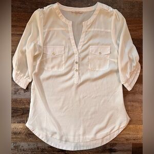 41 Hawthorn White V-Neck Blouse